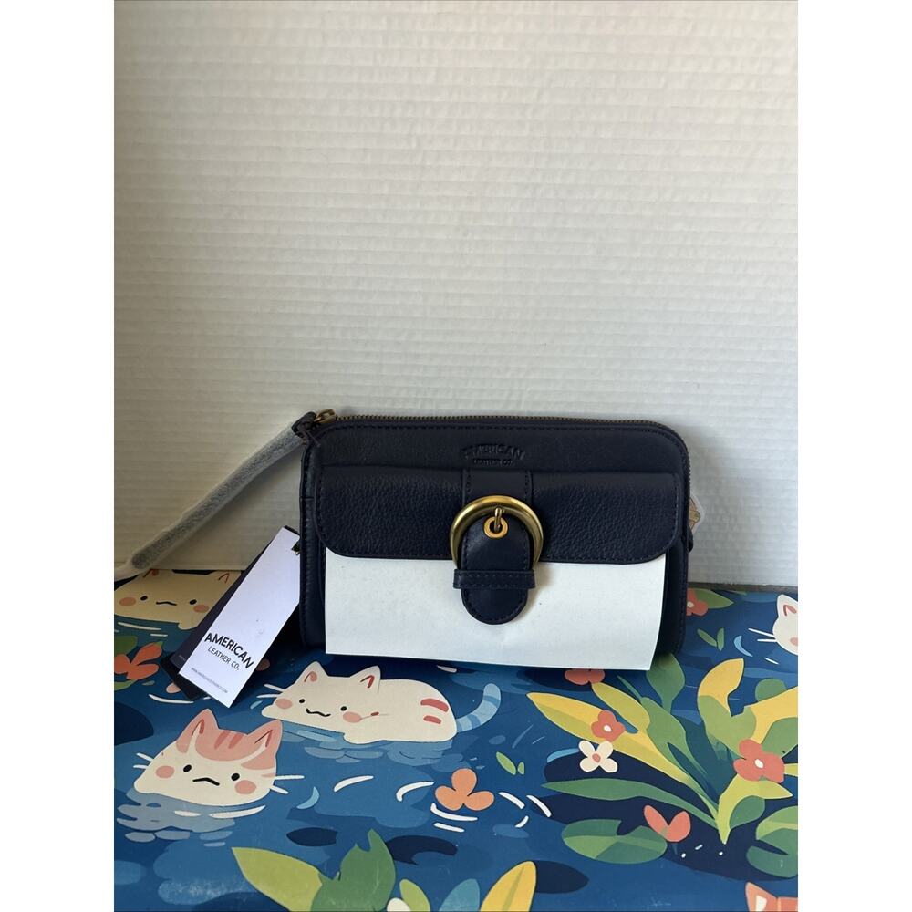 American Leather Co. Buckle Leather Wristlet Wallet NWT $98